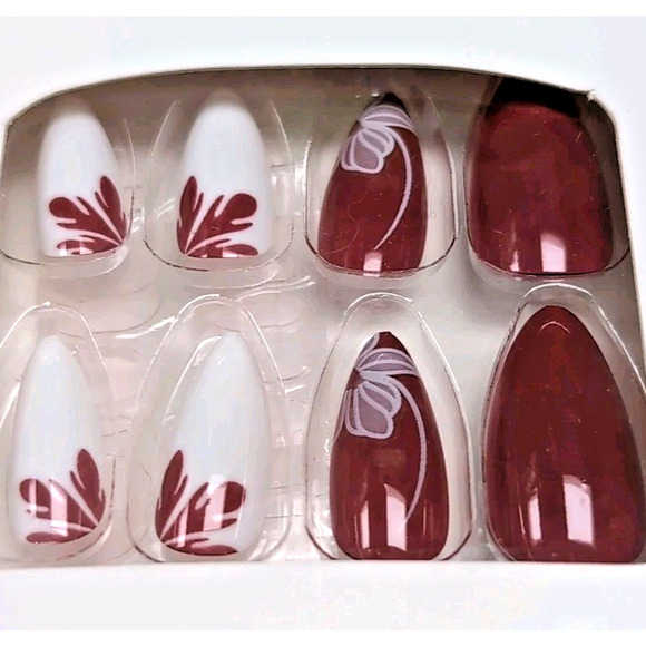 Press Stick On Nails Lot Of 3 Packs Long Pointy Pink Red Do It Yourself #4 READ - Picture 3 of 7